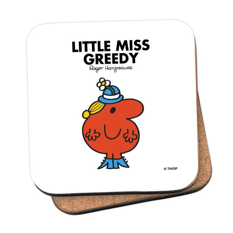 Little Miss Greedy Cork Coaster