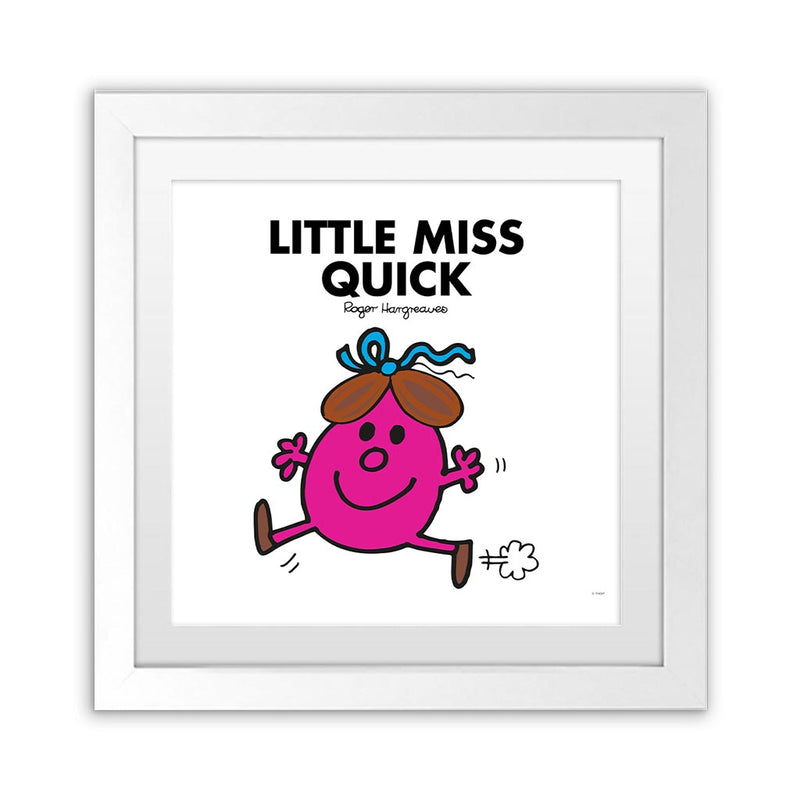 Little Miss Quick White Art Print