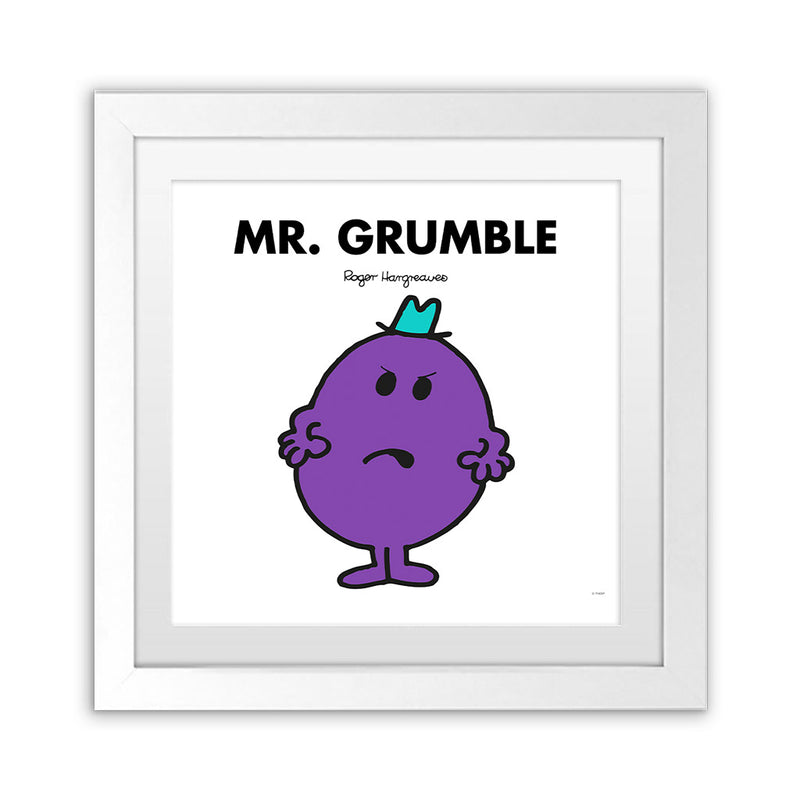 Mr. Grumble White Art Print