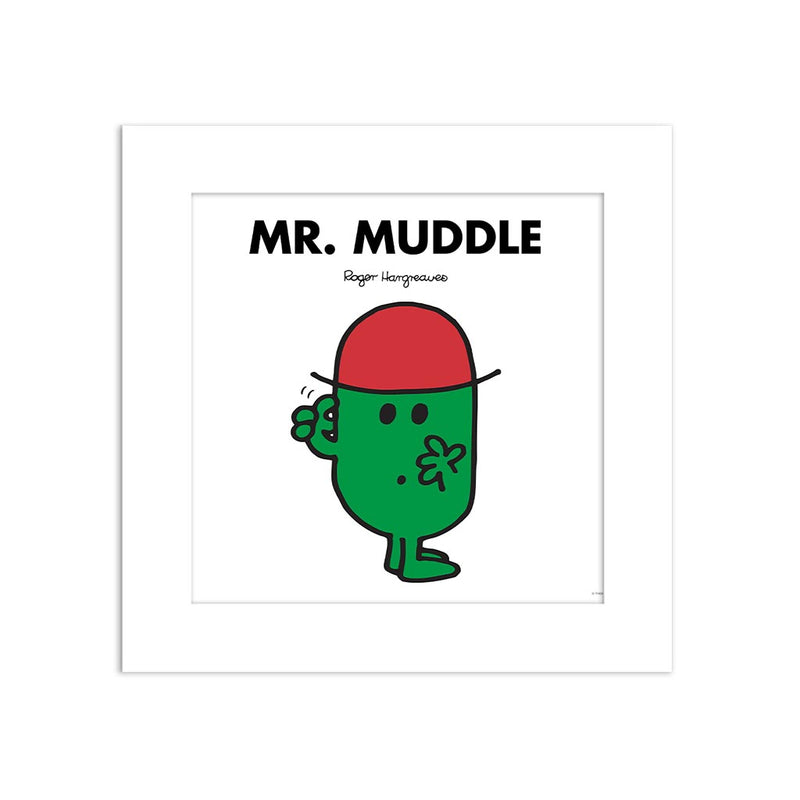 Mr. Muddle White Art Print