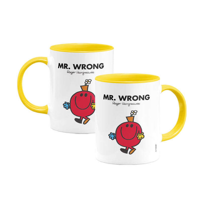 Mr. Wrong Large Porcelain Colour Handle Mug