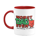 Worst Dad Large Porcelain Colour Handle Mug