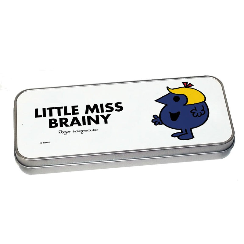 Little Miss Brainy Pencil Case Tin (Silver)