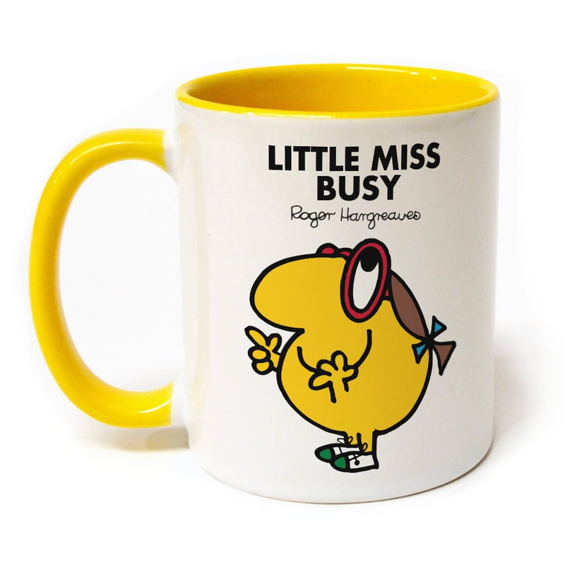Little Miss Busy Large Porcelain Colour Handle Mug