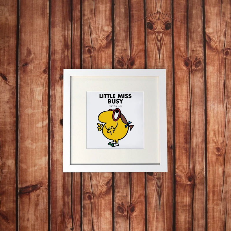 Little Miss Busy White Framed Print (Lifestyle)