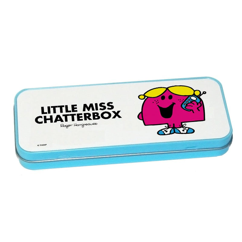 Little Miss Chatterbox Pencil Case Tin (Blue)