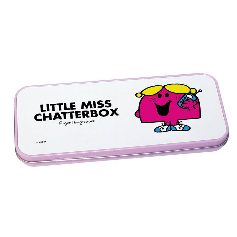 Little Miss Chatterbox Pencil Case Tin (Pink)