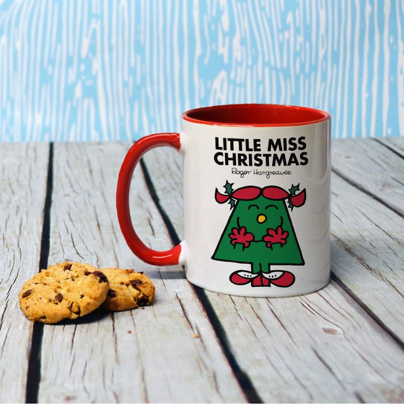Little Miss Christmas Large Porcelain Colour Handle Mug (Lifestyle)