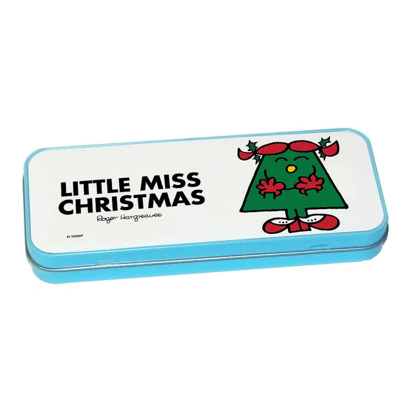 Little Miss Christmas Pencil Case Tin (Blue)