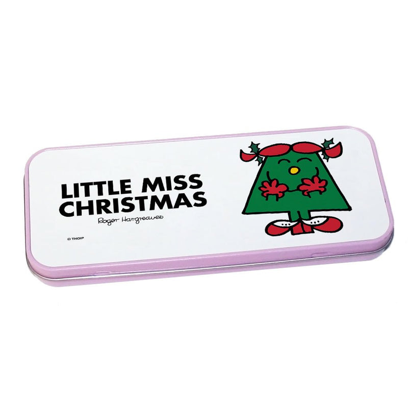 Little Miss Christmas Pencil Case Tin (Pink)