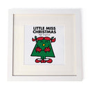 Little Miss Christmas White Framed Print