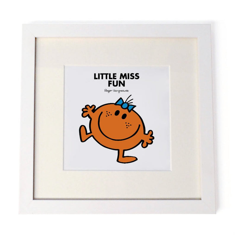 Little Miss Fun White Framed Print