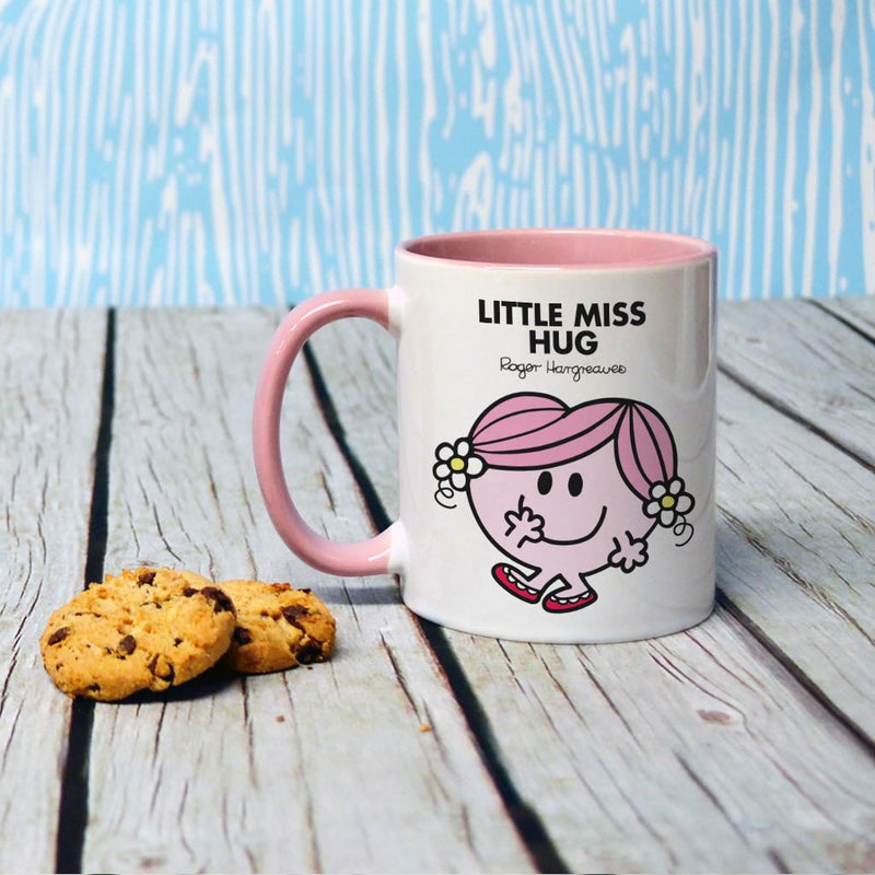 Little Miss Hug Large Porcelain Colour Handle Mug (Lifestyle)