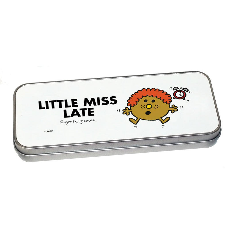 Little Miss Late Pencil Case Tin (Silver)