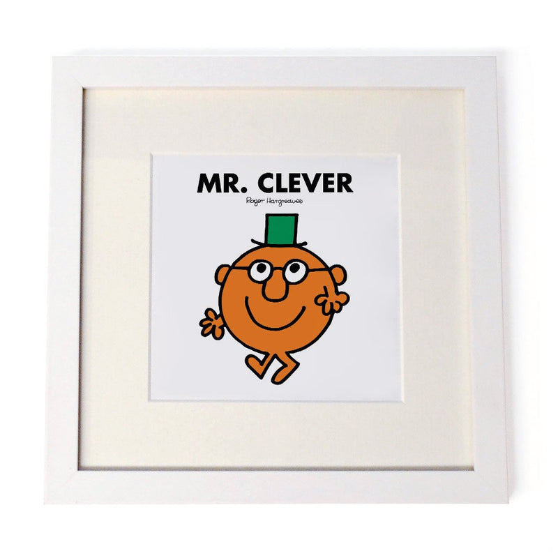 Mr. Clever White Framed Print