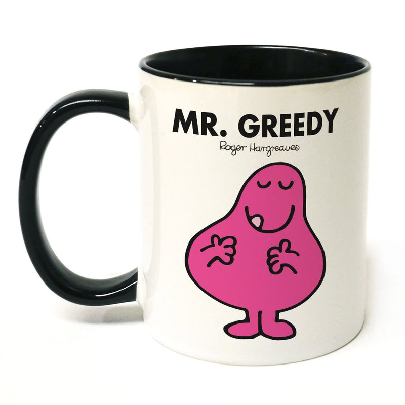 Mr. Greedy Large Porcelain Colour Handle Mug