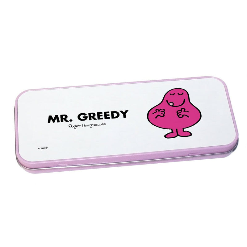 Mr. Greedy Pencil Case Tin (Pink)