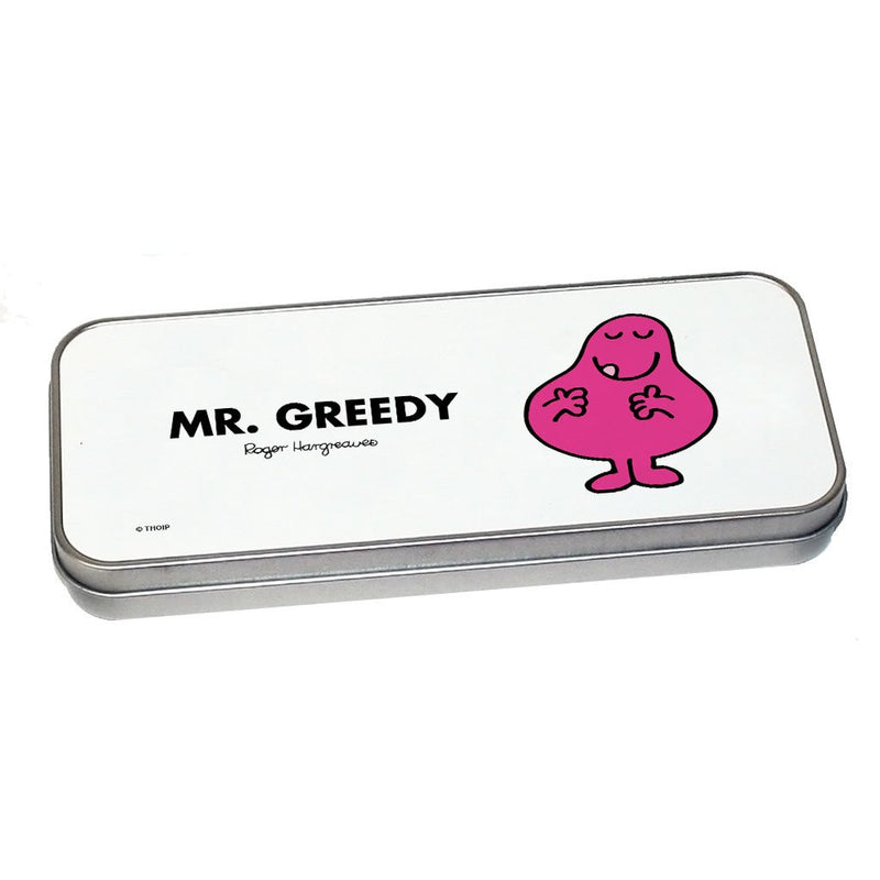 Mr. Greedy Pencil Case Tin (Silver)