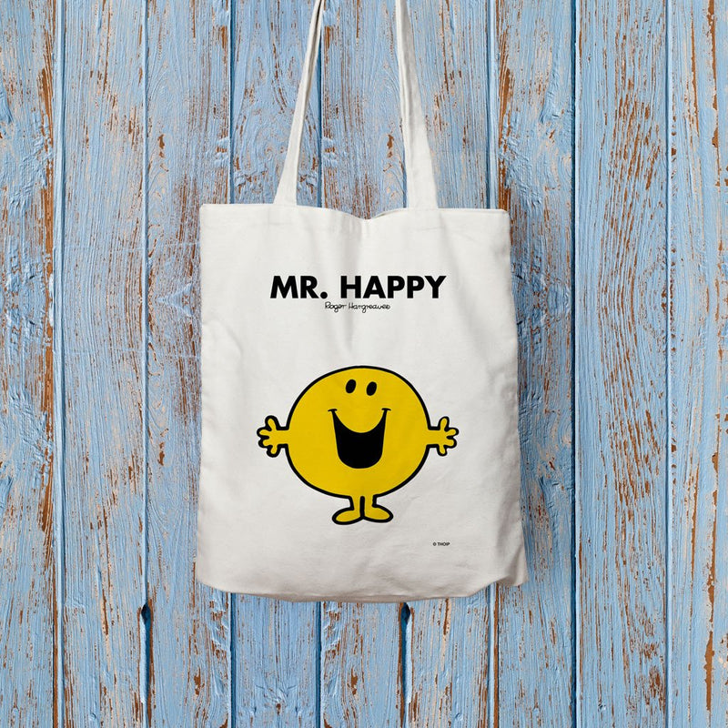 Mr. Happy Long Handled Tote Bag (Lifestyle)