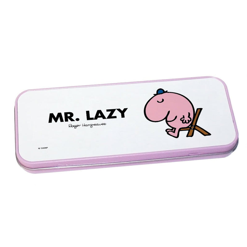 Mr. Lazy Pencil Case Tin (Pink)