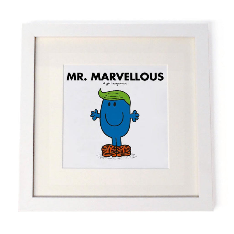Mr. Marvellous White Framed Print