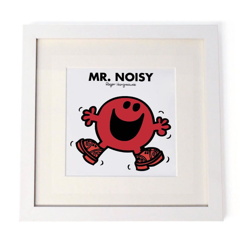 Mr. Noisy White Framed Print