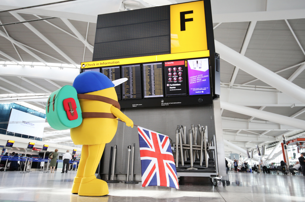 Mr. Adventure at Heathrow