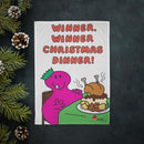 Mr. Greedy Winner Dinner - Mr. Men Christmas Tea Towel in Collaboration with Crisis
