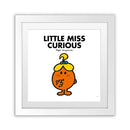 Little Miss Curious White Art Print