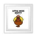 Little Miss Dotty White Art Print