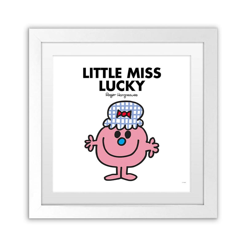 Little Miss Lucky White Art Print
