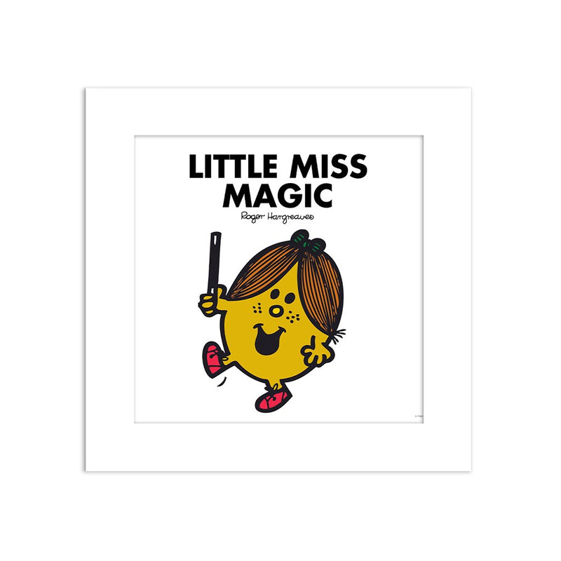 Little Miss Magic White Art Print