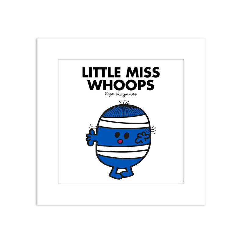 Little Miss Whoops White Art Print