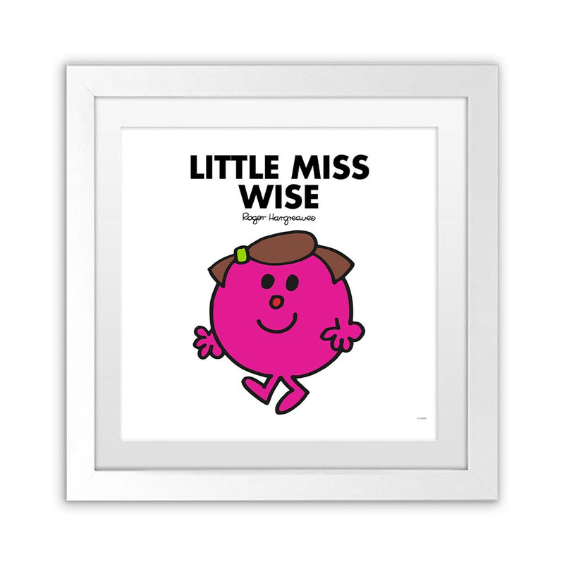 Little Miss Wise White Art Print