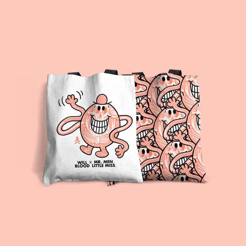 Mr. Tickle Tote Bag by Will Blood