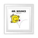 Mr. Bounce White Art Print