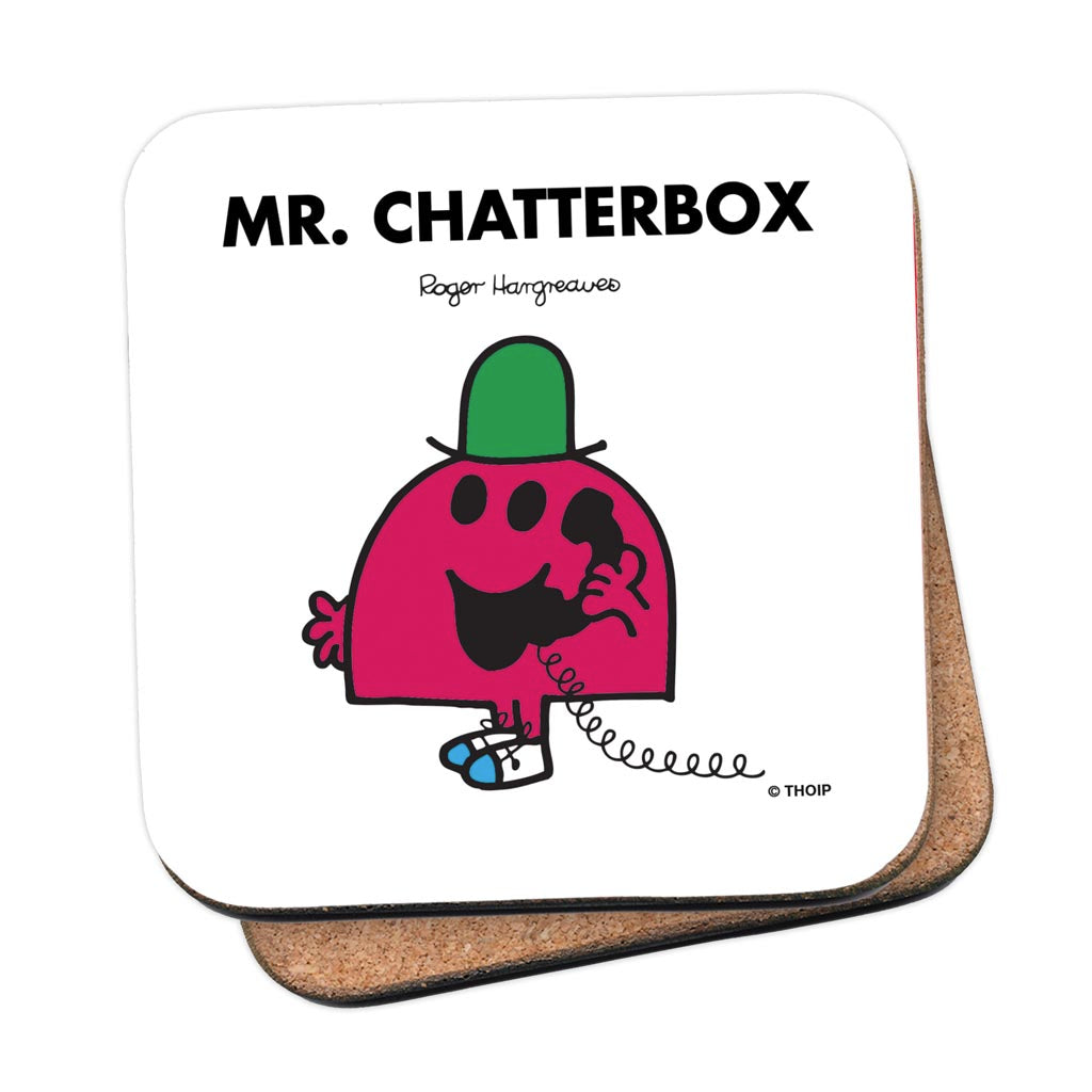 Personalised Mr Chatterbox Cork Coaster