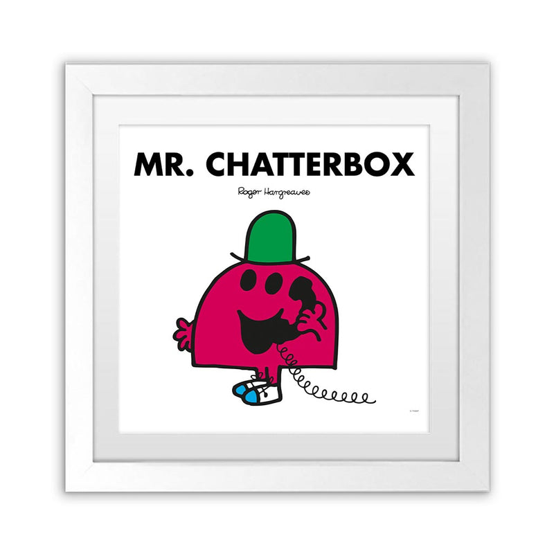 Mr. Chatterbox White Art Print