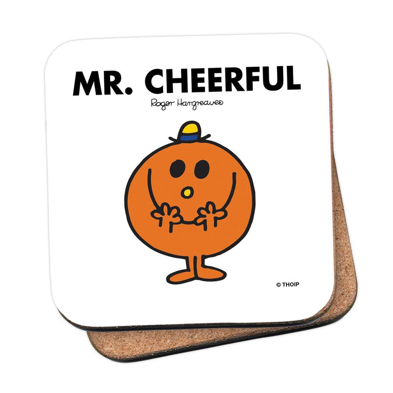 Mr. Cheerful Cork Coaster
