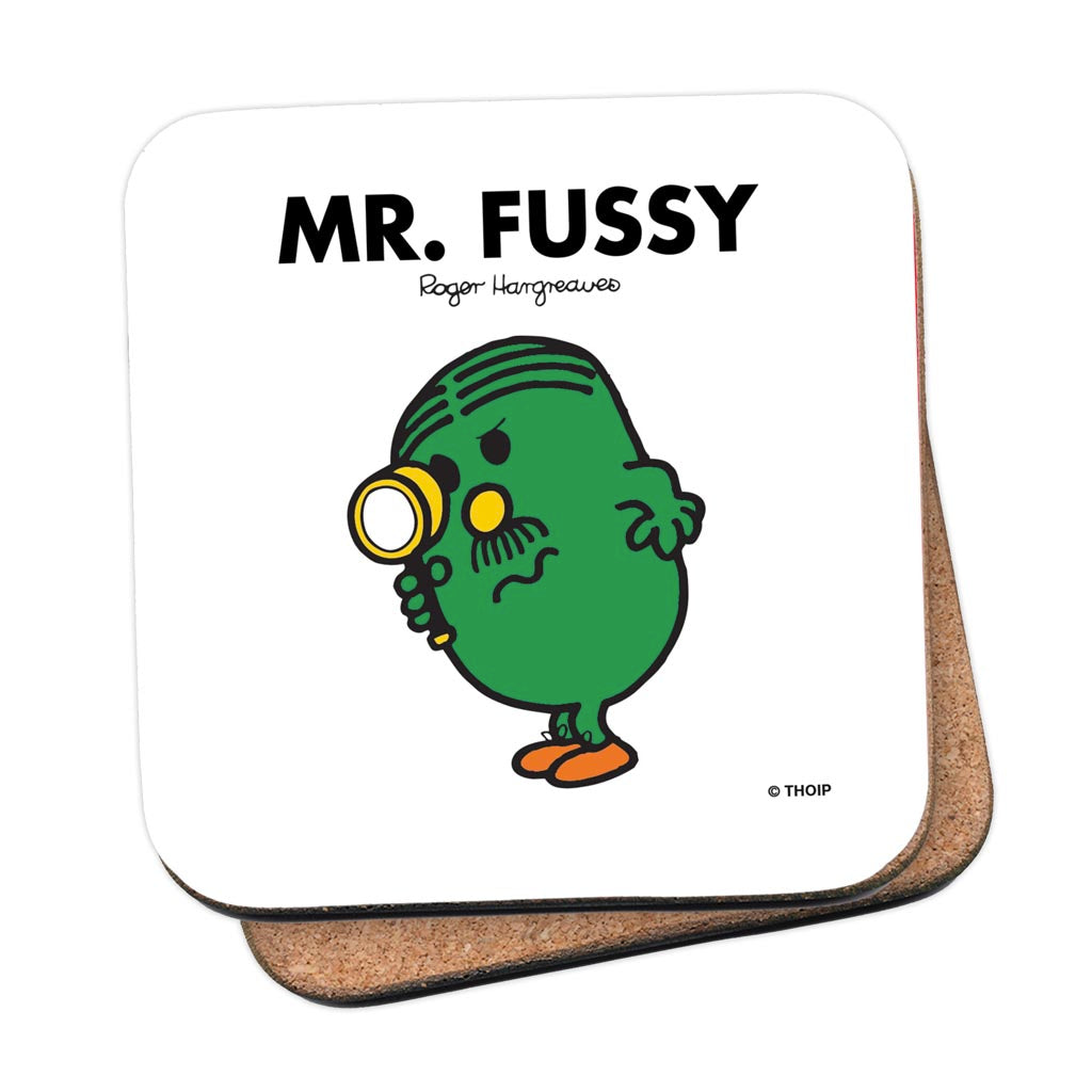 Personalised Mr Fussy Cork Coaster