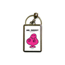 Mr. Greedy Metal Keyring