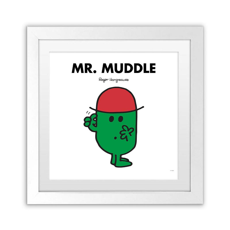 Mr. Muddle White Art Print