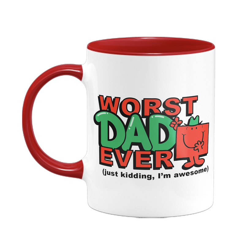 Worst Dad Large Porcelain Colour Handle Mug