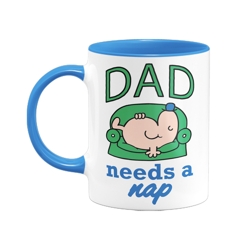 Dad Needs A Nap Large Porcelain Colour Handle Mug