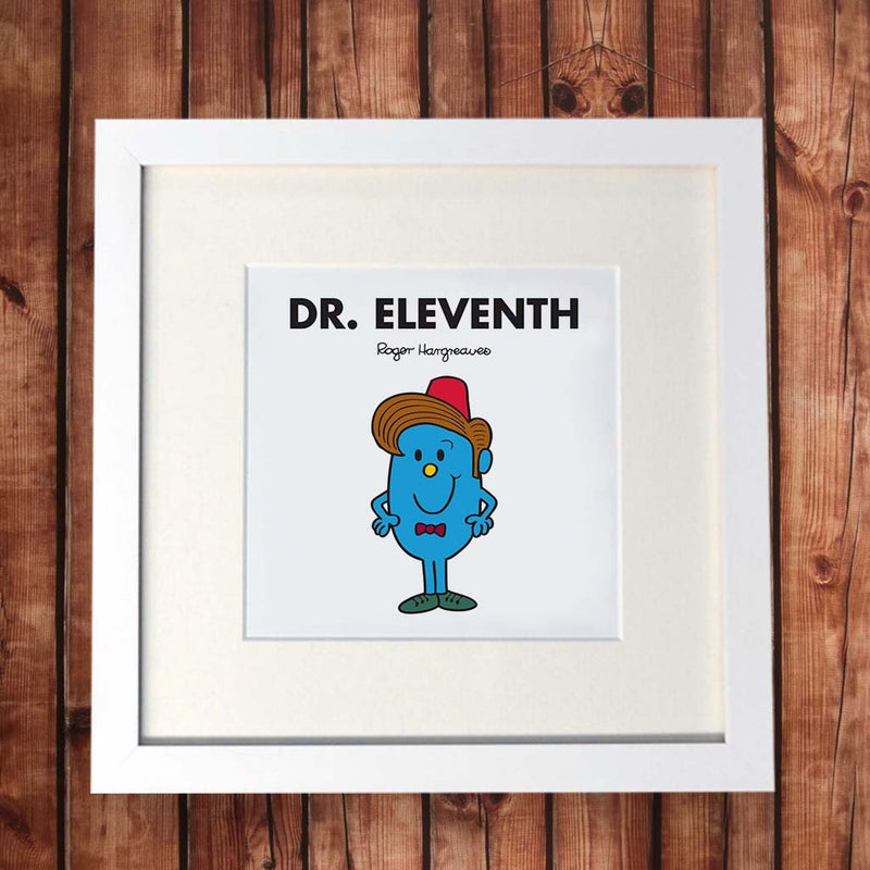 Dr. Eleventh White Framed Print (Lifestyle)