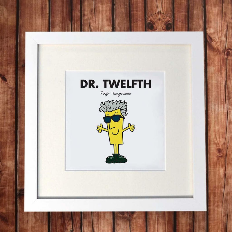 Dr. Twelfth White Framed Print (Lifestyle)