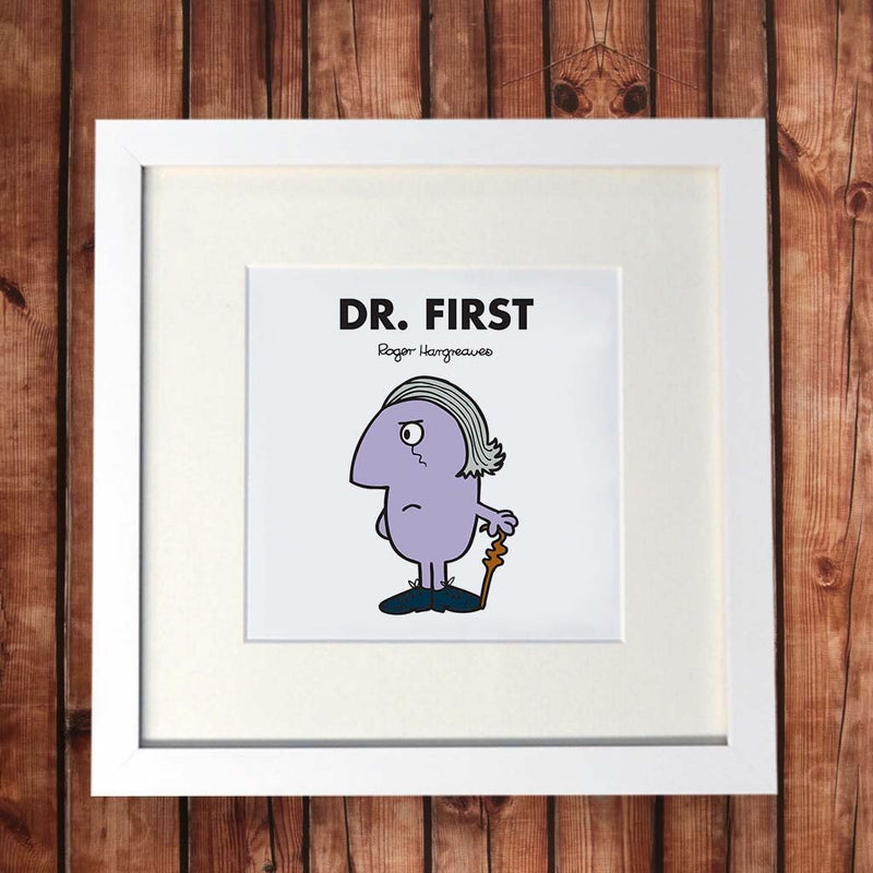 Dr. First White Framed Print (Lifestyle)