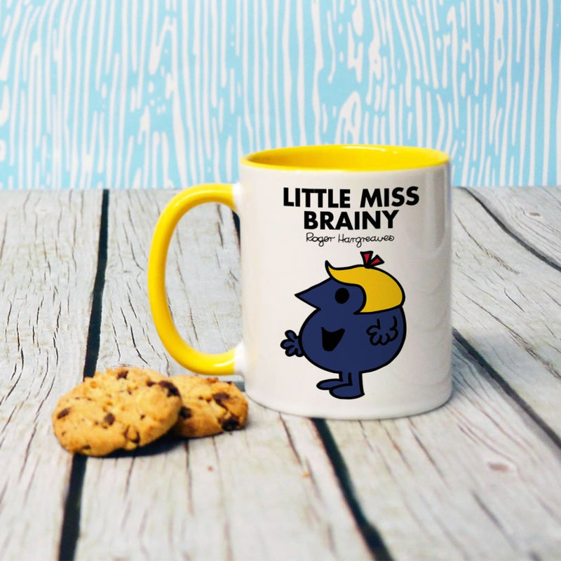 Little Miss Brainy Large Porcelain Colour Handle Mug (Lifestyle)