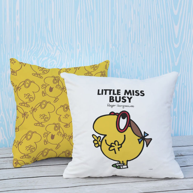 Little Miss Busy Micro Fibre Cushion (Lifestyle)