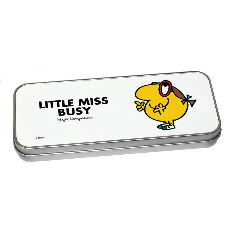 Little Miss Busy Pencil Case Tin (Silver)